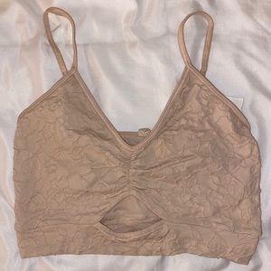 Baby pink floral crop tank top from PERU